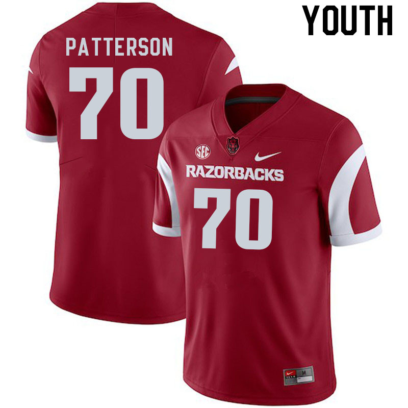 Youth #70 Paris Patterson Arkansas Razorback College Football Jerseys Stitched Sale-Cardinal